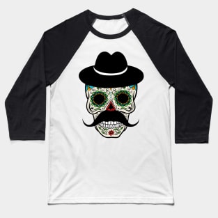 'Cinco de Derby Skull' Art Skull Color Gift Baseball T-Shirt